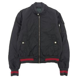 Gucci Nylon Flight Jacket Black Black