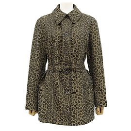 Fendi Leopard Print Jacket Brown 44 Brown