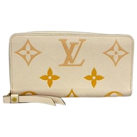 Louis Vuitton-Louis Vuitton Monogram Empreinte Two-Tone Zippy Wallet-Golden,Cream