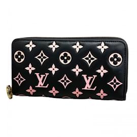 Louis Vuitton-Louis Vuitton Monogram Embossed Zippy Wallet-Black,Pink