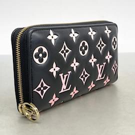 Louis Vuitton-Louis Vuitton Monogram Embossed Zippy Wallet-Black,Pink