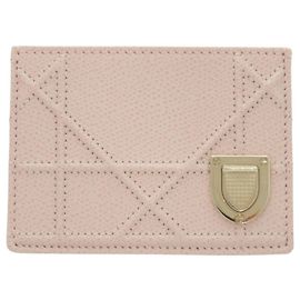 Christian Dior Pink Leather Card Case Pink