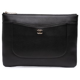 Clutch Neo Executive em couro de bezerro preto Chanel Preto