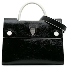 Dior-Dior Black Medium Crinkled Calfskin Diorever Satchel-Black