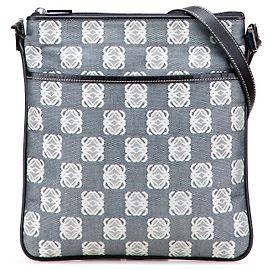 LOEWE Bolsa transversal em canvas cinza com anagrama Marrom