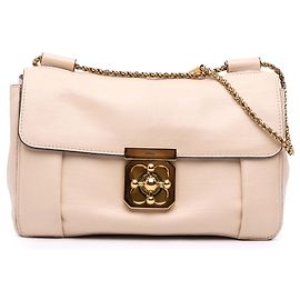 Chloé Brown Medium Goatskin Elsie Crossbody Marron Beige