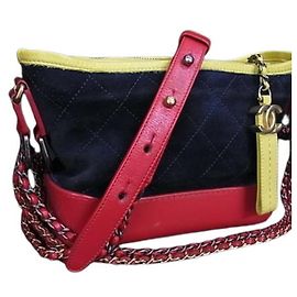 Chanel Gabrielle de Chanel Small Hobo Shoulder Bag Red Yellow Navy blue