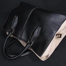 Tod's-Tod's D Cube Handbag-Black,Beige