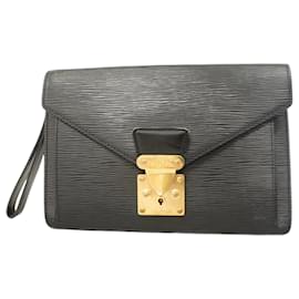 Louis Vuitton-Louis Vuitton Epi Leather Pochette Serie Dragonne Clutch Bag-Black