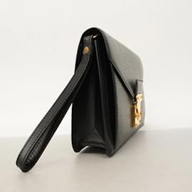 Louis Vuitton-Louis Vuitton Epi Leather Pochette Serie Dragonne Clutch Bag-Black