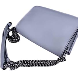 Tod's-Tod's Double T Shoulder Bag in Gray Leather-Brown