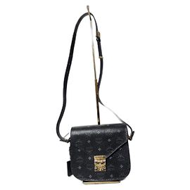 MCM Visetos Small Patricia Crossbody/Shoulder Bag Black Black