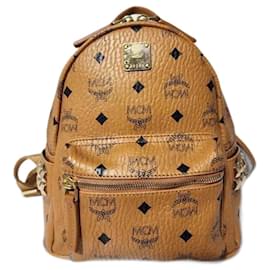 MCM Stark Side Studs Medium Backpack Brown Brown