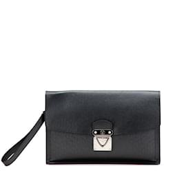 Louis Vuitton-Louis Vuitton Taiga Belaia Clutch Bag-Black,Grey