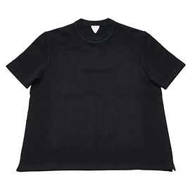 Bottega Veneta Kurzarm-Strickpullover aus Kaschmir und Nylon Schwarz