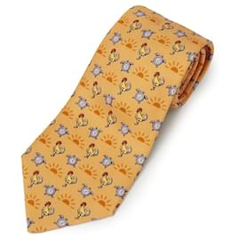 Hermès-Hermes Silk Tie-Orange