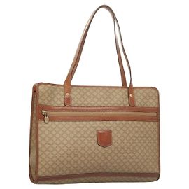 Céline Bolsa Tote em Lona Macadam CELINE Bege Dourado Auth gh382 Bege Dourado