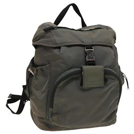 PRADA Rucksack aus Nylon Khaki Silber authentisch bs27852 Silber Khaki