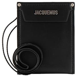 Jacquemus-JACQUEMUS - Le Porte Poche Meunier Jacquemus en cuir noir-Black