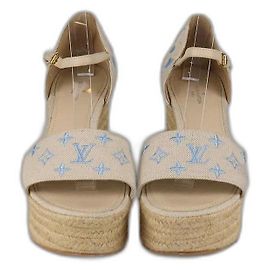 Sandali con zeppa espadrille Monogram Starboard beige chiaro Louis Vuitton Beige