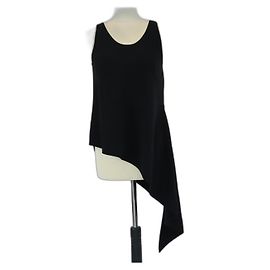 Schwarzes asymmetrisches ärmelloses Top von Balenciaga Schwarz