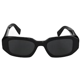 Prada Black Symbole Rectangular Sunglasses Black