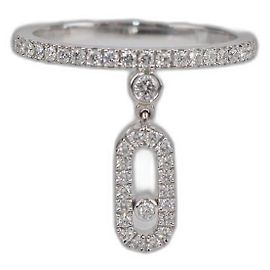Messika Move Uno Pampille Diamonds 18k White Gold Ring Size 50 White