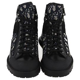 Christian Dior Bottes de combat Dior Homme Noir/Bleu Oblique Noir Bleu