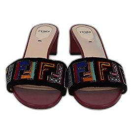 Sandali FF bordeaux/multicolore di Fendi Multicolore Bordò