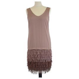Robe sans manches beige à franges Brunello Cucinelli Beige