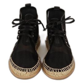 Espadrillas in rete nera Balenciaga con lacci Nero