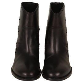 Bottega Veneta Choco Brown Intrecciato Block Heel Ankle Boots Other