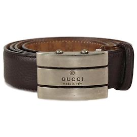 Cinturón con hebilla de placa Guccissima marrón chocolate Gucci Otro