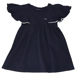 Autre Marque Abito a maniche corte con volant blu navy Chloe Kids Blu navy