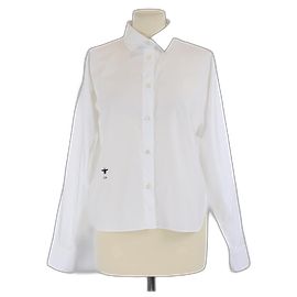 Camisa de manga larga con bordado de abeja blanca Christian Dior Blanco