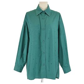Camicia a maniche lunghe con strass verdi Sandro Verde