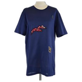 Camiseta bordada com patch azul marinho Lanvin Azul marinho