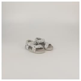 Autre Marque-Dolce & Gabbana Kids Grey FF Logo Vekcri Strap Flat Sandals-Grey