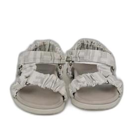 Autre Marque-Dolce & Gabbana Kids Grey FF Logo Vekcri Strap Flat Sandals-Grey