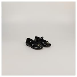Autre Marque-Dolce & Gabbana Kids Black Patent Bow Details Ballet Flats-Black