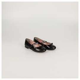 Autre Marque-Dolce & Gabbana Kids Black Patent DG Logo Ballet Flats-Black