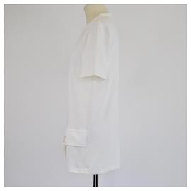Christian Dior-Dior Homme White Built In Saddle Pocket T-Shirt-White