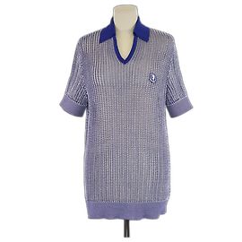 Christian Dior Polo de manga corta de punto azul/blanco Dior Homme Blanco Azul