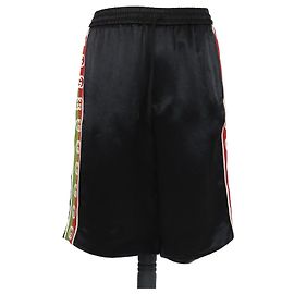 Gucci Black Logo Striped Bermuda Short Black