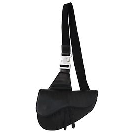 Christian Dior Sac à dos oblique perforé noir Dior Homme Autre
