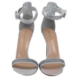 Gianvito Rossi Pearl Grey Portofino Ankle Strap Sandals Other