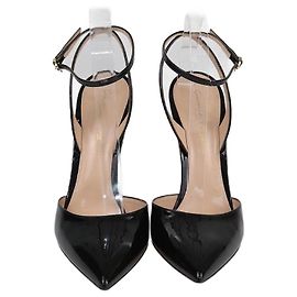 Schwarze Lackleder-Cara-Absatzsandalen von Gianvito Rossi Schwarz