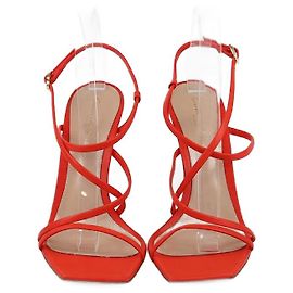Gianvito Rossi Coral Red Manilla Ankle Strap Sandals Red