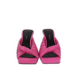 Versace Pink Plisse Slide Sandals Pink
