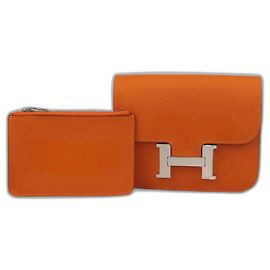 Hermès Hermes Orange Epsom Constance Slim Wallet Other
